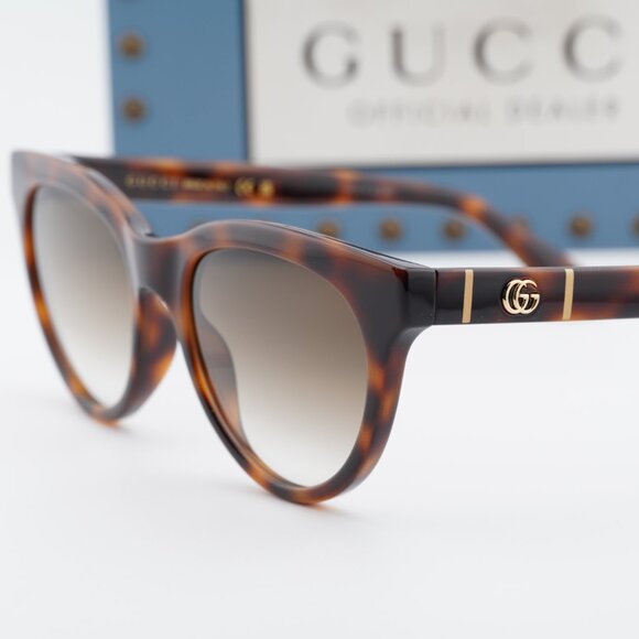 Gucci GG0763S 002 Cat Eye Sunglasses - Havana/Brown Gradient main image 4
